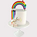 Baby Shower Rainbow Vanilla Cake