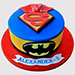 Batman Superman Fondant Truffle Cake