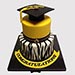 Black and Yellow Graduation Truffle Cake