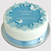 Blue Butterfly Butterscotch Cake