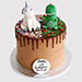 Dinosaur and Unicorn Butterscotch Cake