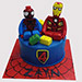 Iron Man and Spiderman Butterscotch Cake