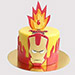 Iron Man Fondant Fire Butterscotch Cake