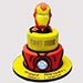 Iron Man Fondant Theme Black Forest Cake