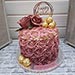 Rosy Birthday Butterscotch Cake