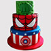 Three Layered Avengers Truffle Cake
