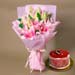 Passionate Oriental Pink Lilies with Mini Cheese Cake
