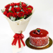 20 Timeless Red Roses Bouquet With Mini Cheesecake