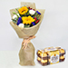 Appealing Mixed Flowers Bouquet With Ferrero Rocher