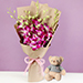 Beautiful Royal Orchids Bouquet With Teddy Bear
