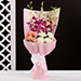 Elegant Flower Bouquet With Chocolate Cake