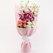 Elegant Flower Bouquet With Chocolate Cake