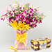 Eternal Assorted Flowers Bouquet With Ferrero Rocher
