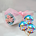 Lovely Pink Rose Baby Breath Bouquet With Balloons