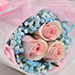 Lovely Pink Rose Baby Breath Bouquet With Cake