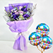 Mixed Flowers Attractive Bouquet With Balloons