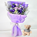Mixed Flowers Attractive Bouquet With Teddy