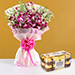 Ten Purple Orchids Bouquet With Ferrero Rocher