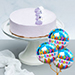 Lavender Earl Cream Cake With Birthday Balloons