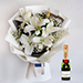 Charming White Lilies Bouquet With Moet Champagne