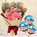 Gracious Gerberas Bouquet With Birthday Balloons