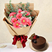 Gracious Gerberas Bouquet With Chocolate Cake