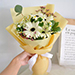 Peaceful White Gerberas Beautifully Tied Bouquet