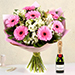 Serene Gerberas N Alstroemeria Bouquet With Moet Champagne