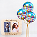 personalised happy anniversary wooden photo frame with balloons