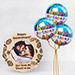 romantic anniversary one personalised wooden frame with balloons