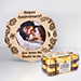 romantic anniversary one personalised wooden frame with chocolates
