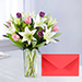 Medley Of Lilies And Tulips With Greeting Card