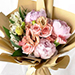 Pink Elegance Mix Flower Bouquet With Cake