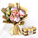 Pink Elegance Mix Flower Bouquet With Chocolate