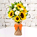 Sunflower Galored Bunch With Chocolate Cake