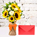 Sunflower Galored Bunch With Greeting Card