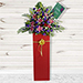 Blissful Mixed Flowers Red Cardboard Stand