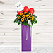 Blooming Mixed Flowers Purple Cardboard Stand