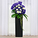 Rest In Heaven Condolence Mixed Flowers Black Stand