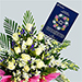 Rest In Peace Condolence Mixed Flowers Grey Stand
