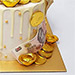White Drip Lychee Money Pulling Cake