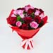 10 Pink & 10 Red Roses Bouquet With I Love You Balloon