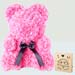 Artificial Roses Pink Teddy Bear With I Love You Table Top For Valentines