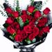 Beautiful Boquet Of 24 Red Roses With I Love You Table Top
