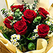 Designer Red Roses Bouquet With I Love You Balloon