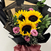 Sunflower N Lisianthus Beautifully Wrapped Bouquet