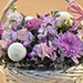 Enticing Mixed Flowers Round Basket