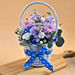 Blissful Mixed Flowers Round Basket