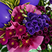 Mixed Flowers Purple Balloons Cardboard Stand