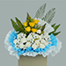 Peaceful Condolence Mixed Flowers Grey Stand